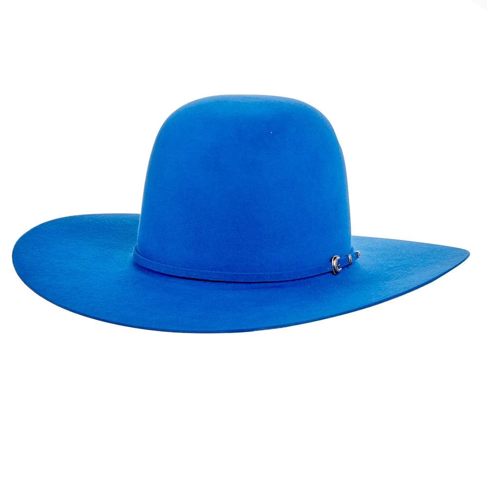 Rodeo King 7X Cobalt Blue 4in. Brim Open Crown Felt Cowboy Hat 2 Rodeo King 7X Cobalt Blue 4in. Brim Open Crown Felt Cowboy Hat - Image 2