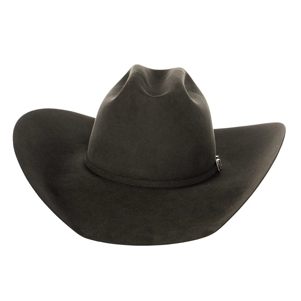 Rodeo King 60X Charcoal Open Crown 4 1/2in. Brim Self Band Felt Cowboy Hat 2 Rodeo King 60X Charcoal Open Crown 4 1/2in. Brim Self Band Felt Cowboy Hat - Image 2