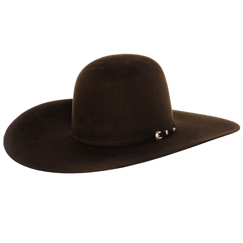 Rodeo King 7X Chocolate 5in. Brim Open Crown Self Band Felt Hat 3 Rodeo King 7X Chocolate 5in. Brim Open Crown Self Band Felt Hat - Image 3