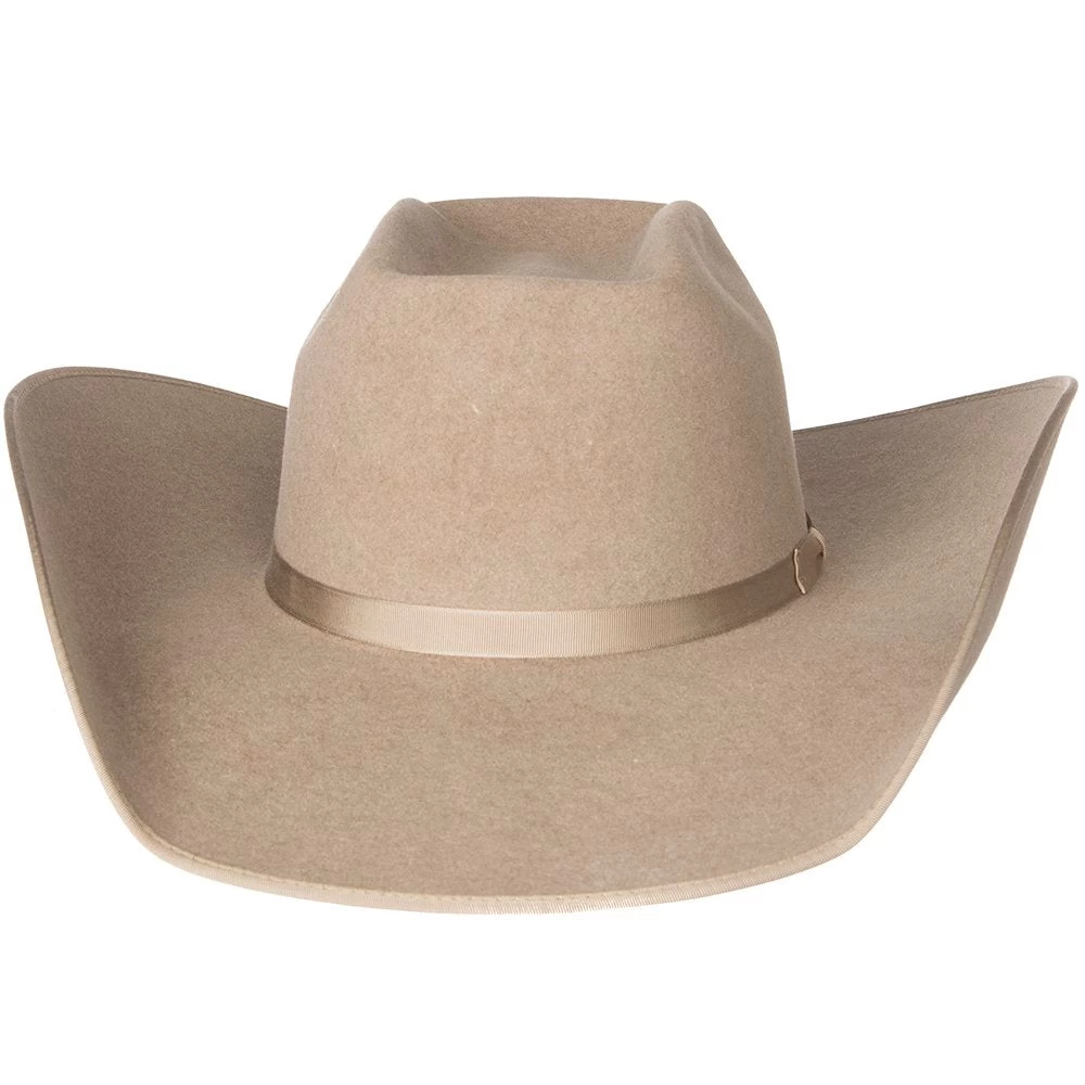 Rodeo King 7X Ash/Natural Bound Edge Open Crown 4-1/2in. Brim Natural Band Felt Cowboy Hat 2 Rodeo King 7X Ash/Natural Bound Edge Open Crown 4-1/2in. Brim Natural Band Felt Cowboy Hat - Image 2