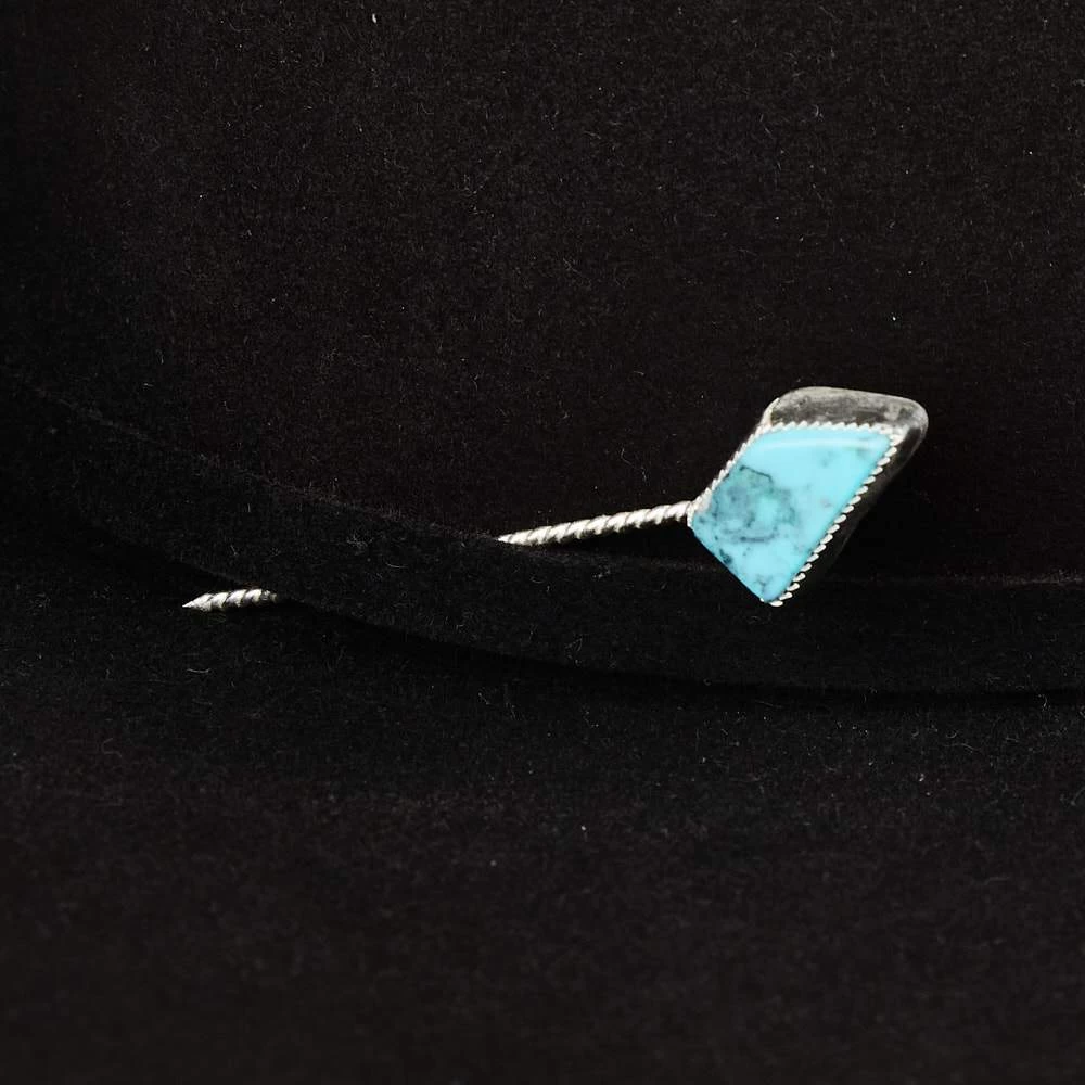 T5 Silver Medium To Large Turquoise Stone Metal Toothpick And Hat Accessory 2 T5 Silver Medium To Large Turquoise Stone Metal Toothpick And Hat Accessory - Image 2