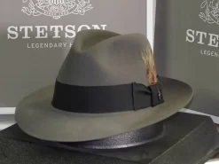 Stetson Temple Fur Felt Indiana Jones Fedora Hat -Western Cowboy Hat TempleCaribou 13130.1418488962