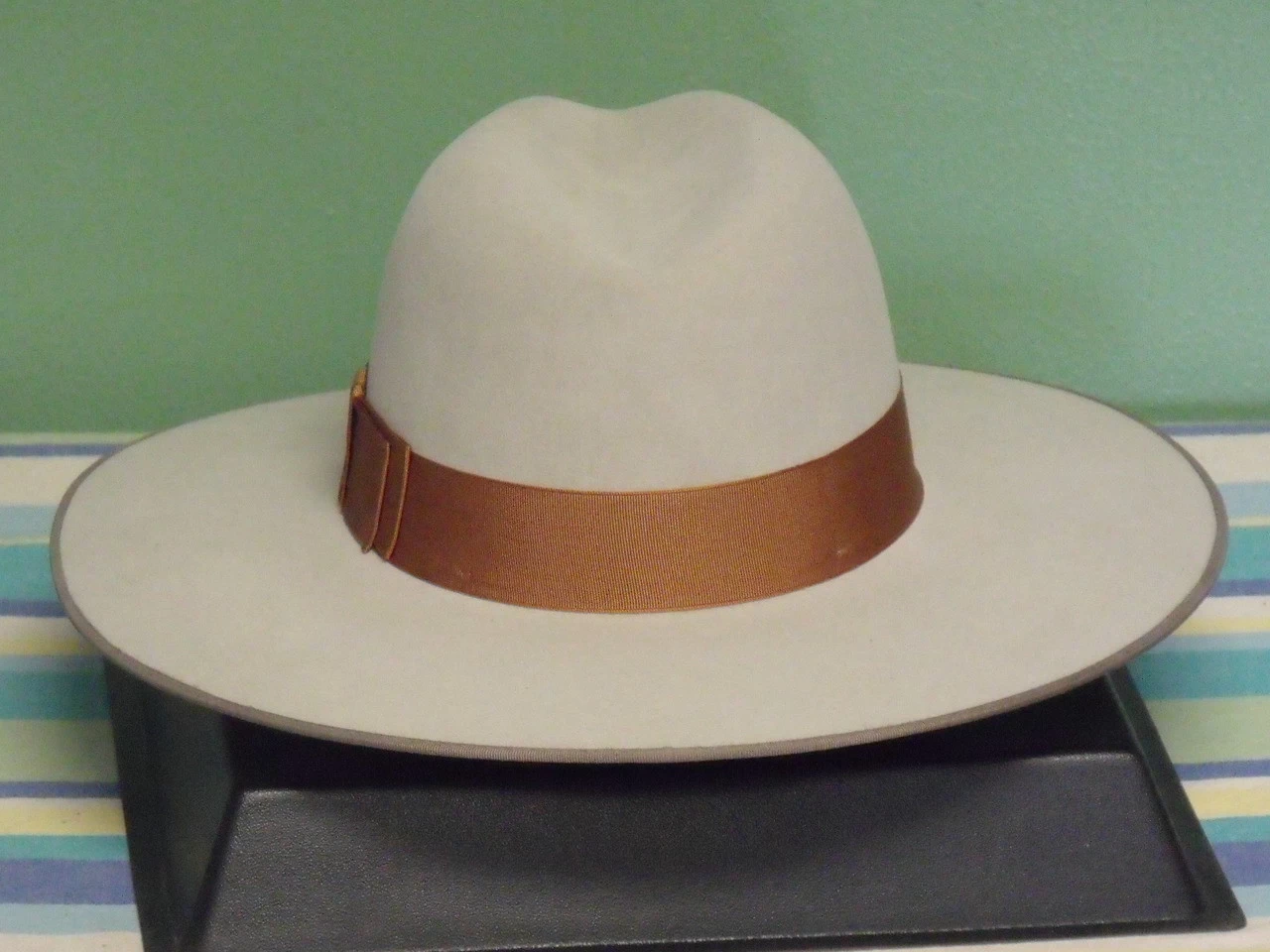 Stetson Tri-City Flat Brim Fur Fedora Hat 2 Stetson Tri-City Flat Brim Fur Fedora Hat - Image 2